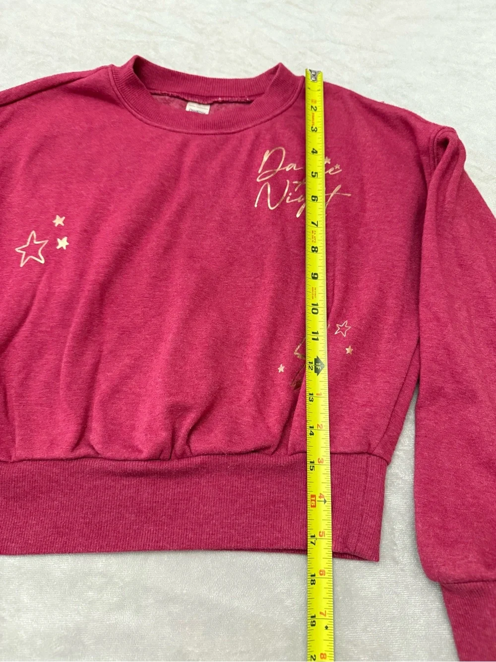 OshKosh B’gosh Girls Sweatshirt Size 12 Red Fleece Gold Dance All Night Pullover